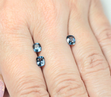 Редкий набор из 3 синих шпинелей высокой чистоты 1,7 карата