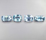 Редкий набор из 4 синих шпинелей высокой чистоты 2,36 карата