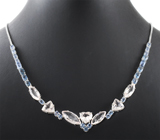 Колье с морганитами 16.03 карата и синими шпинелями