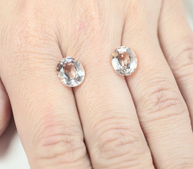 Пара пастельно-желтых гелиодоров высокой чистоты 5,77 карата