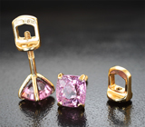 Серьги с неоново-розовыми шпинелями 2,09 карата Золото