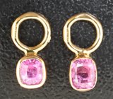 Подвесы для серег с пурпурно-розовыми шпинелями 0,3 карата