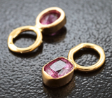 Подвесы для серег с пурпурно-розовыми шпинелями 0,3 карата Золото