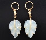 Подвесы для серег с резным нефритом 11,65 карата