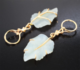 Подвесы для серег с резным нефритом 11,65 карата