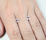 Пара пастельно-оранжевых морганитов 1,85 карата