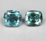 Редкость! Пара синевато-зеленых гранатов с александритовым эффектом 1,18 карата