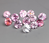 Крупный набор из 12 разноцветных шпинелей 4,29 карата