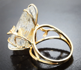 Кольцо с крупным бесцветным топазом с включениями рутила 33,17 карата 