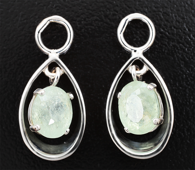 Подвесы для серег с медьсодержащими турмалинами 3,46 карата