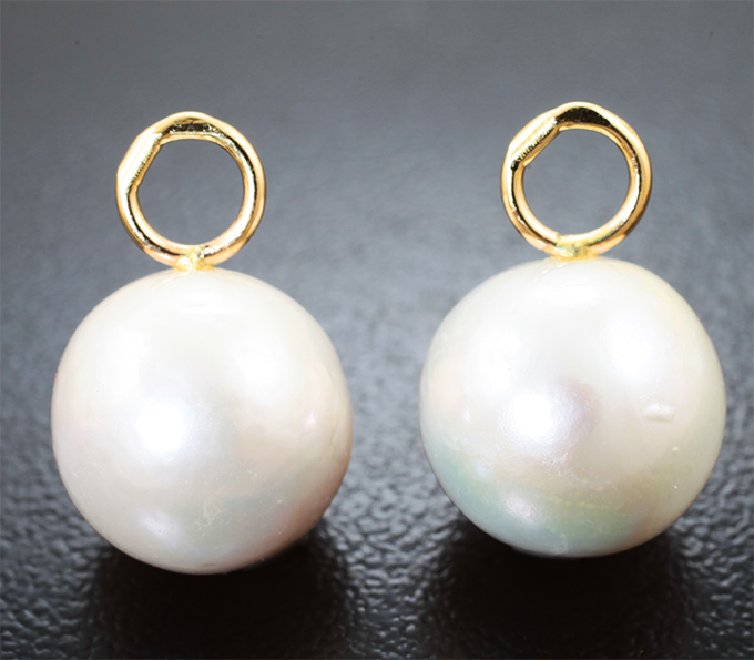 Подвесы для серег с кремово-белым морским жемчугом 25,35 карата