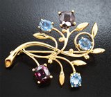 Брошь со шпинелями 4,04 карата