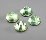 Редкий цвет! Набор из 4 мятно-зеленых уральских демантоидов 0,53 карата