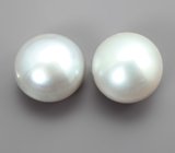 Пара серебристых морских жемчужин 7,09 карата! Натуральный цвет