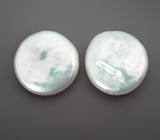 Пара серебристых жемчужин барокко 22,11 карата! Натуральный цвет