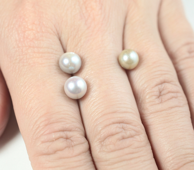 Набор из 3 морских жемчужин 7,09 карата