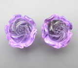 Крупная пара резных аметистов 19,17 карата