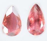 Крупная пара оранжевато-красных турмалинов 6,49 карата