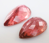 Крупная пара оранжевато-красных турмалинов 6,49 карата