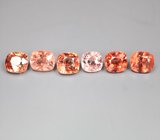 Набор из 6 оранжевых и падпараджа шпинелей 5,55 карата