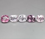 Набор из 5 разноцветных шпинелей 5,1 карата