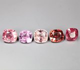 Набор из 5 разноцветных шпинелей 3,83 карата