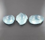 Набор из 3 резных аквамаринов 18,05 карата