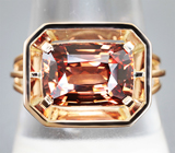 Кольцо с чистейшим крупным цирконом 6,29 карата  Золото