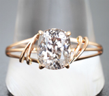 Кольцо с розовато-оранжевым цирконом 3,62 карата Золото