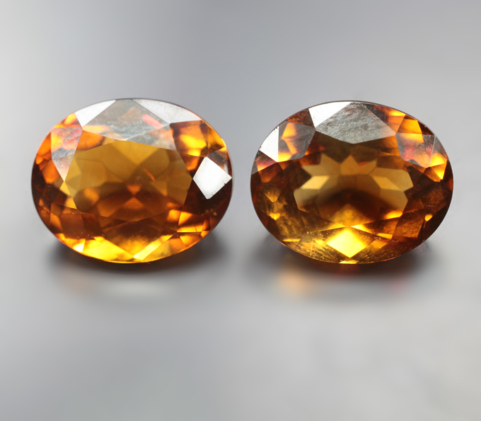 Пара цитринов мадейра высокой чистоты 5,86 карата