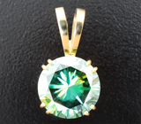 Кулон с крупным голубовато-зеленым муассанитом 5,24 карата