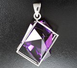 Кулон с чистейшим крупным уругвайским аметистом авторской огранки 30,3 карата