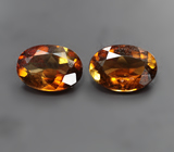 Пара желтовато-оранжевых турмалинов 1,32 карата