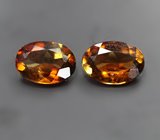 Пара желтовато-оранжевых турмалинов 1,32 карата