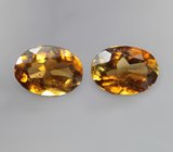 Пара оранжевато-желтых турмалинов 1,46 карата