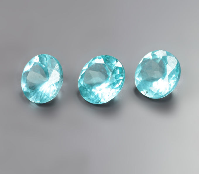 Набор из 3 «неоновых» апатитов 2,6 карата