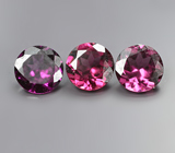 Набор из 3 чистейших родолитов 2,64 карата