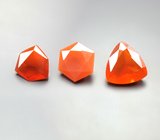 Набор из 3 мексиканских ограненных «огненных» опалов 1,99 карата