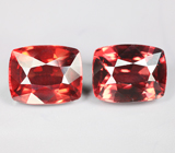 Крупная пара пиропов гранатов 7,54 карата