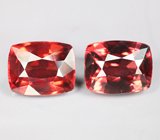 Крупная пара пиропов гранатов 7,54 карата