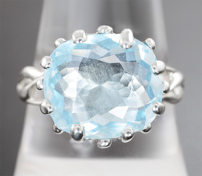 Кольцо с аквамарином 5,95 карата