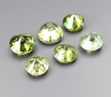 Набор из 6 демантоидов 1,03 карата