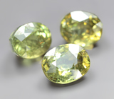 Высокая дисперсия! Крупный набор из 3 демантоидов 3,67 карата