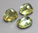 Высокая дисперсия! Крупный набор из 3 демантоидов 3,67 карата