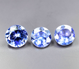 Набор из 3 танзанитов 1,65 карата