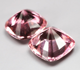 Open color grade! Пара розовато-пурпурных турмалинов высокой чистоты 7,08 карата