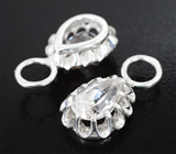 Подвесы для серег с бесцветными цирконами 5,06 карата Серебро 925