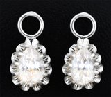 Подвесы для серег с бесцветными цирконами 5,06 карата