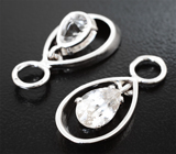 Подвесы для серег с чистейшими бесцветными цирконами 3,58 карата Золото