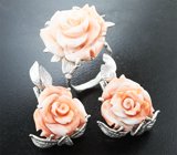 Комплект с резным кораллом 80,05 карата 